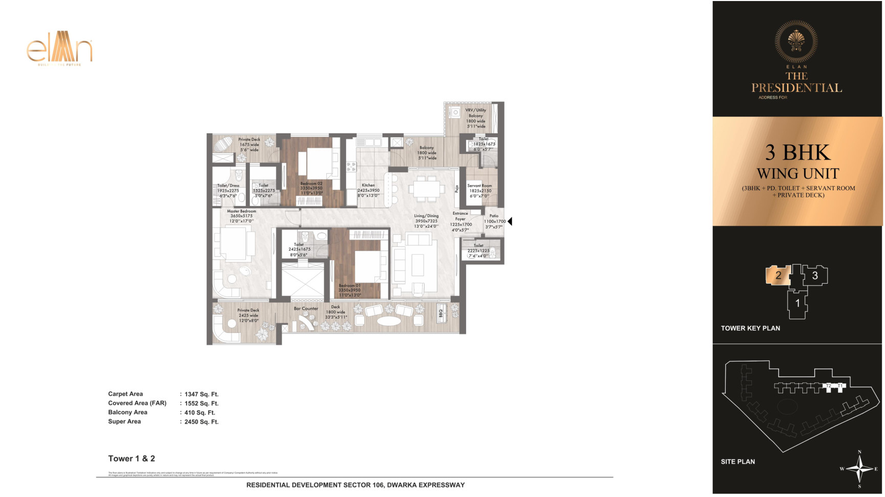 3 BHK Wing Unit - Towers 1 & 2 - Unit 2