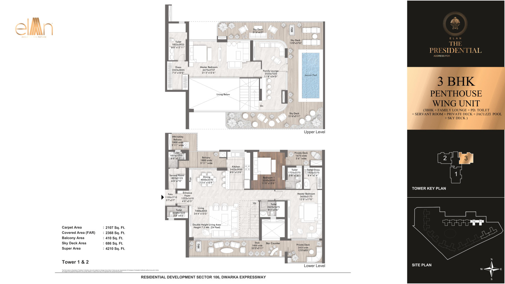 3 BHK Penthouse Wing Unit - Towers 1 & 2 - Unit 3