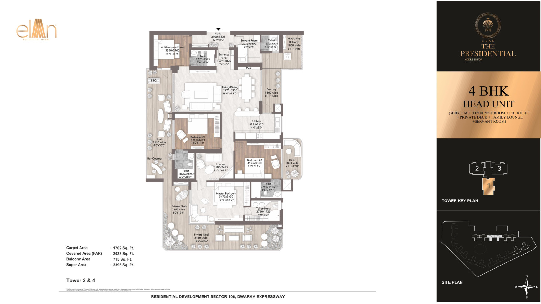 4 BHK Head Unit - Towers 3 & 4 - Unit 1