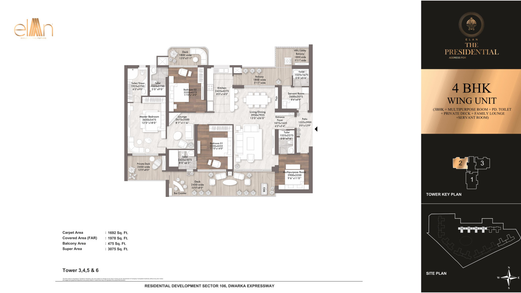 4 BHK Wing Unit - Towers 3, 4, 5 & 6 - Unit 2