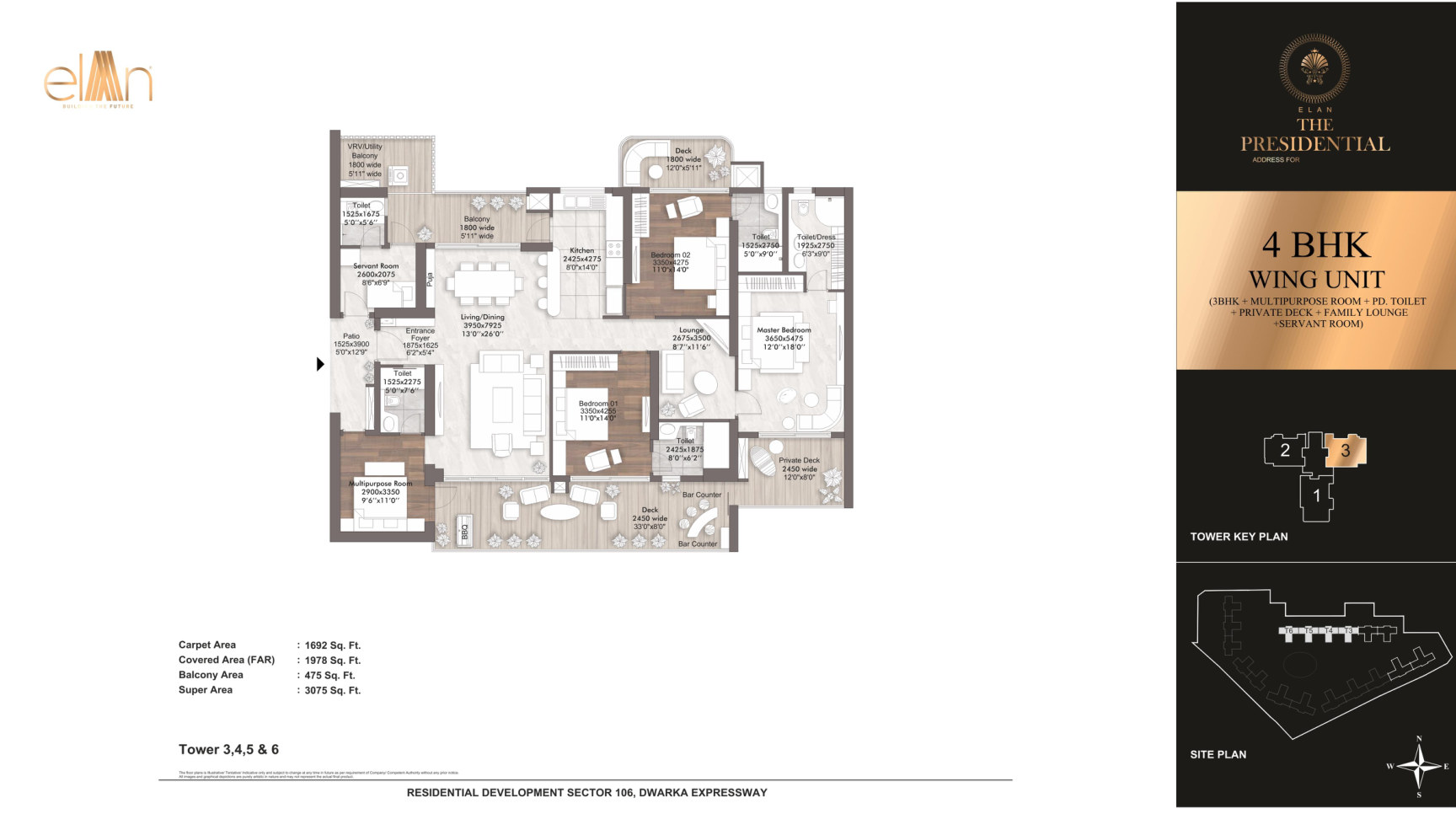 4 BHK Wing Unit - Towers 3, 4, 5 & 6 - Unit 3