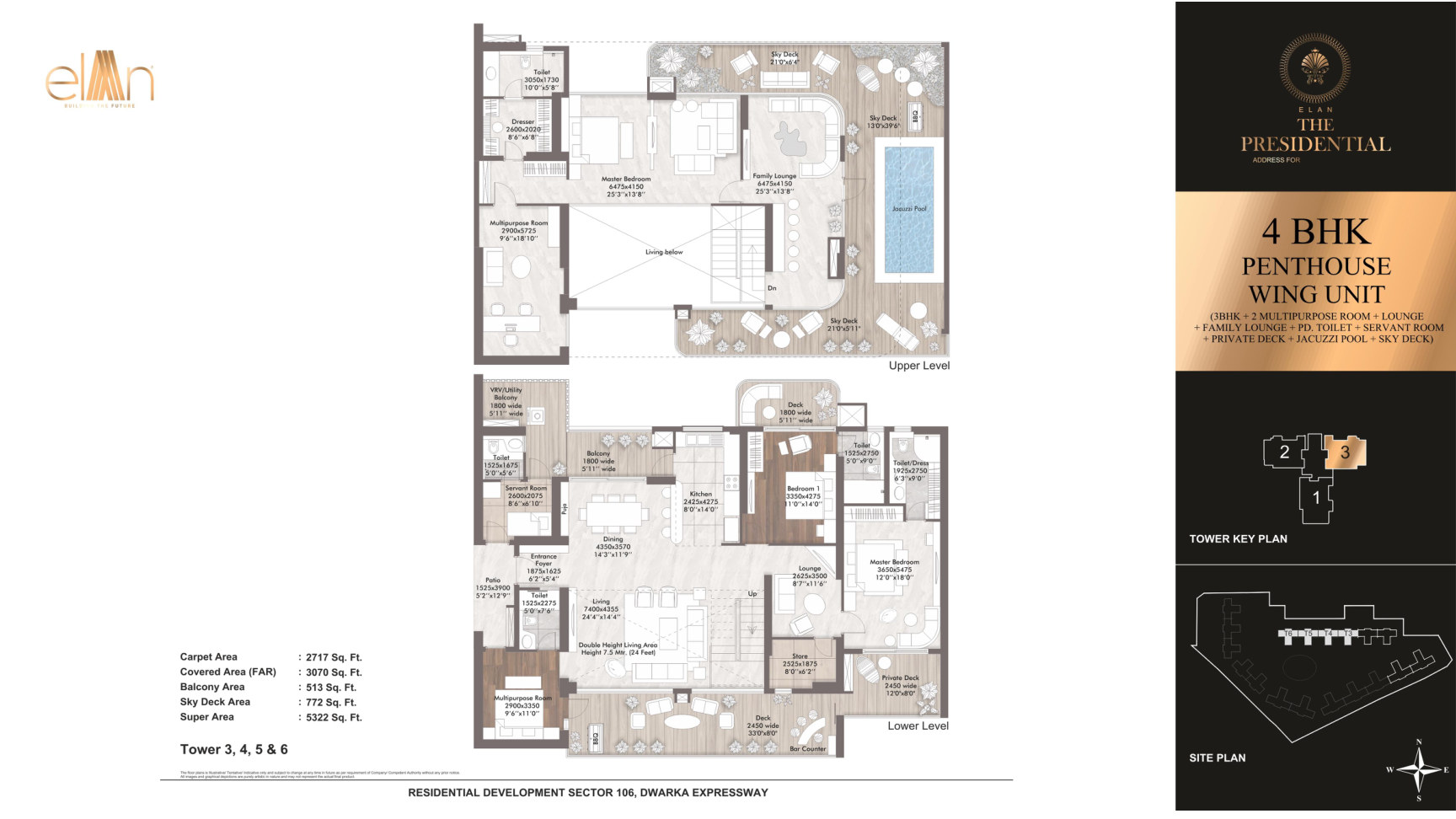 4 BHK Penthouse Wing Unit - Towers 3, 4, 5 & 6 - Unit 3