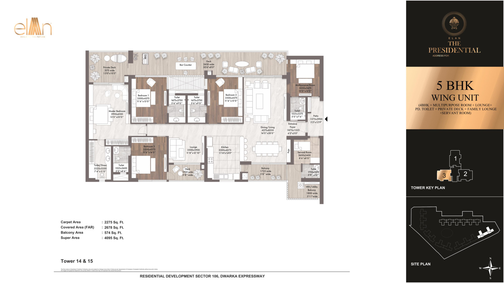 5 BHK Wing Unit - Towers 14 & 15 - Unit 3