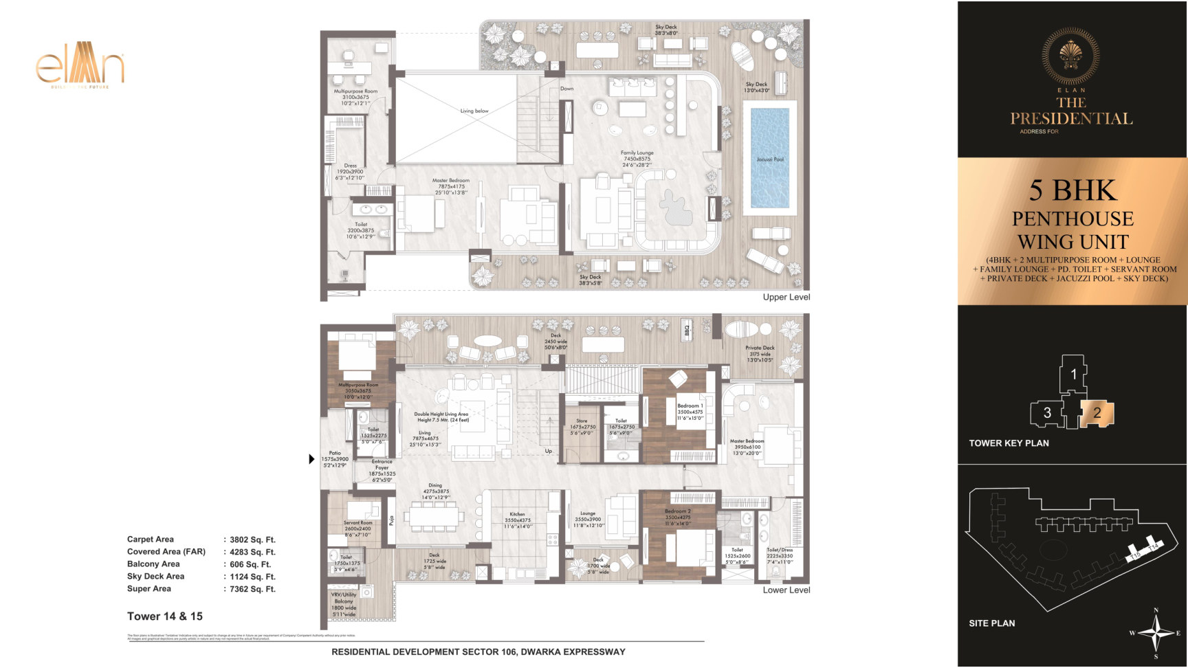 5 BHK Penthouse Wing Unit - Towers 14 & 15 - Unit 2