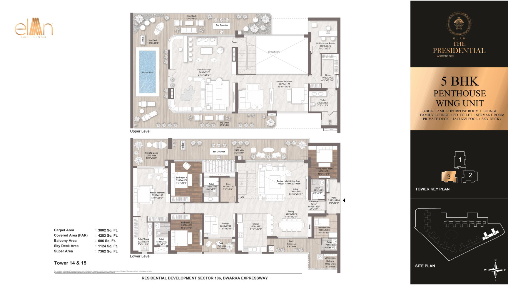 5 BHK Penthouse Wing Unit - Towers 14 & 15 - Unit 3