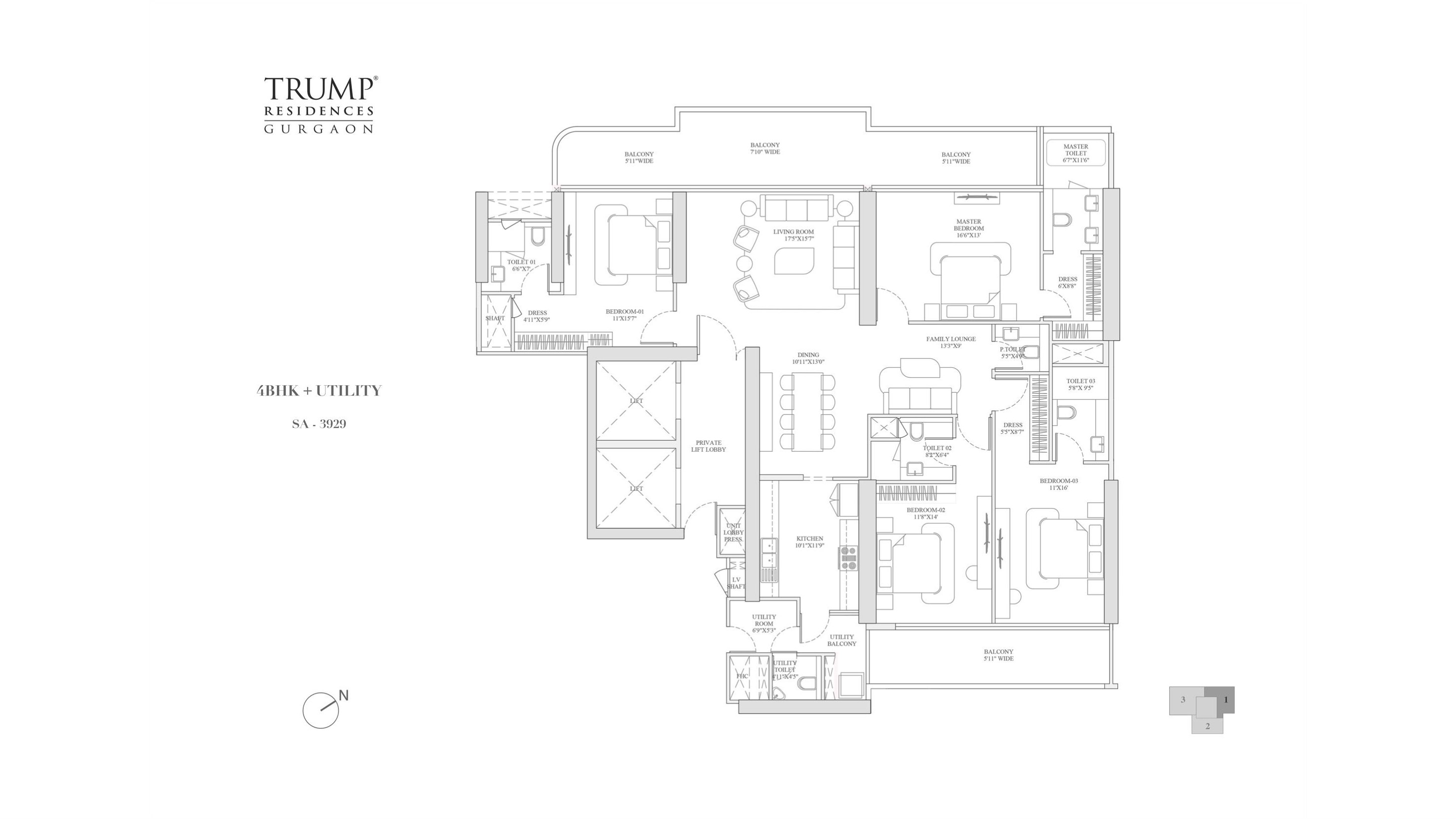 4 BHK + Utility