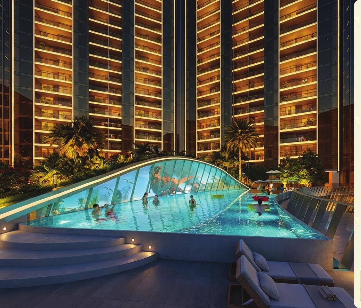 Heated swimming pool at Elan The Statement