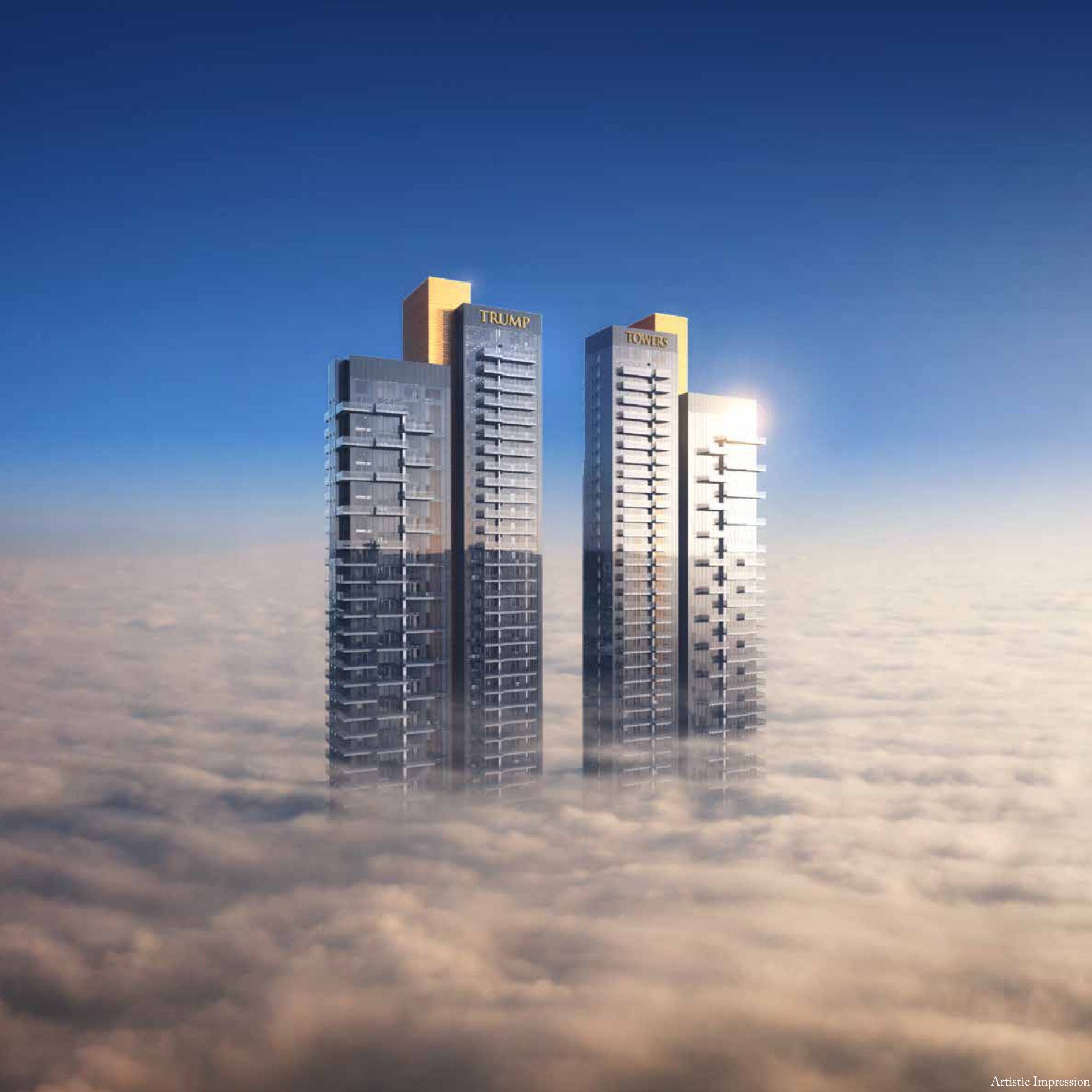 Trump Towers Delhi NCR rising above the clouds